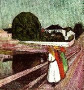 flickor pa bron Edvard Munch